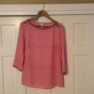 Banana Republic pink and white Women’ blouse